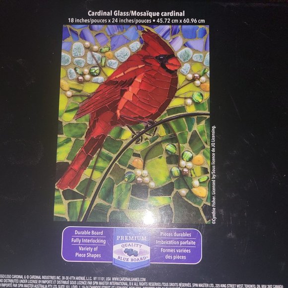 ✨️Milton Bradley Big Ben Luxe Glass Mosaic Cardinal 5… - Picture 2 of 2